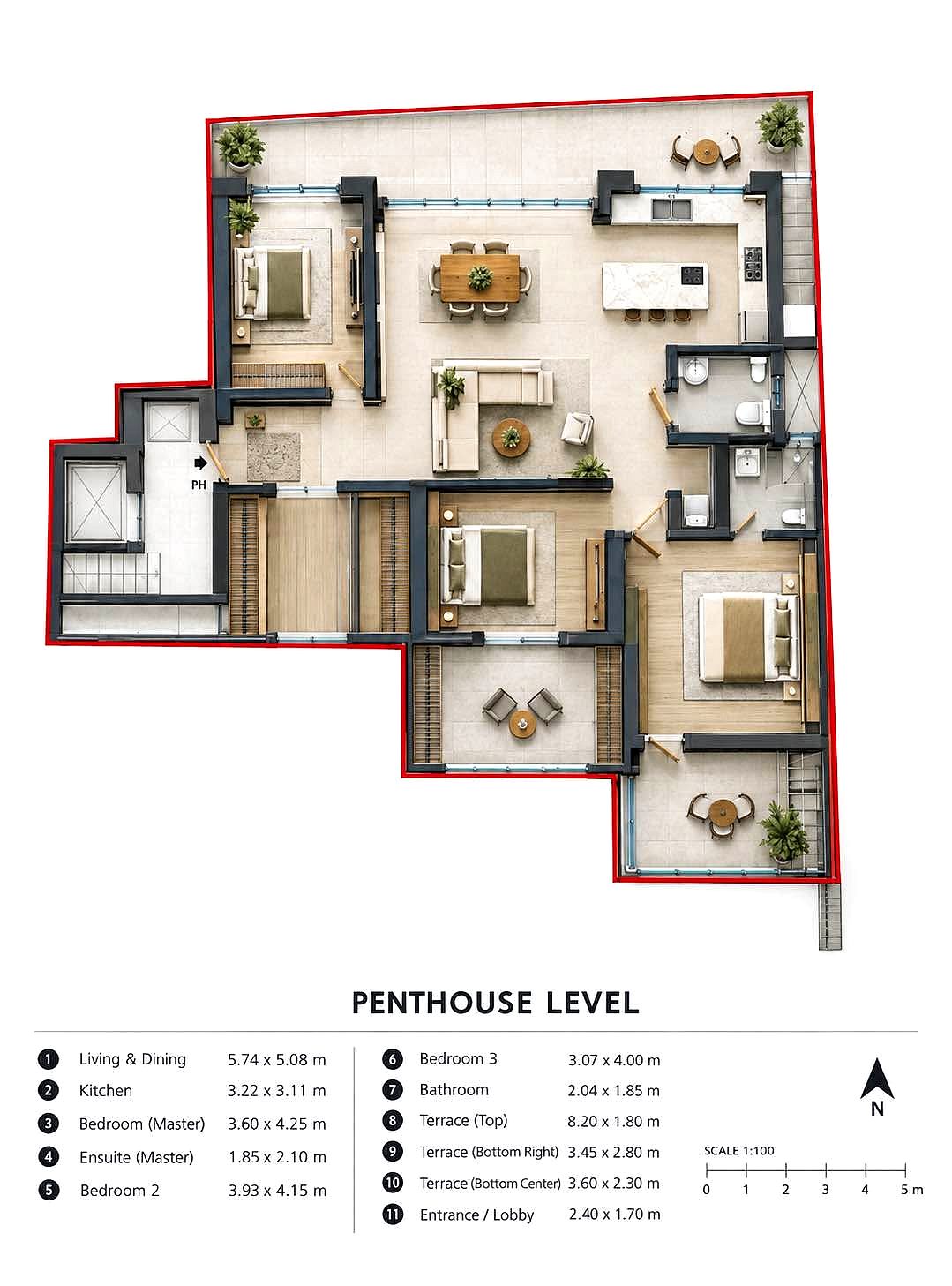 Penthouse in San Giljan - 3 beds — 1