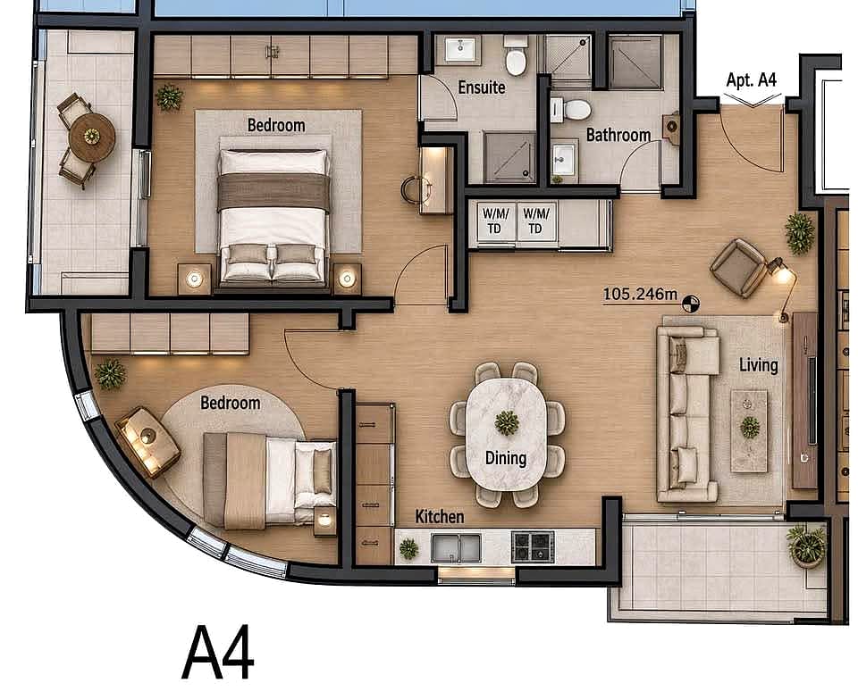Apartment in Qawra - 2 beds — 1