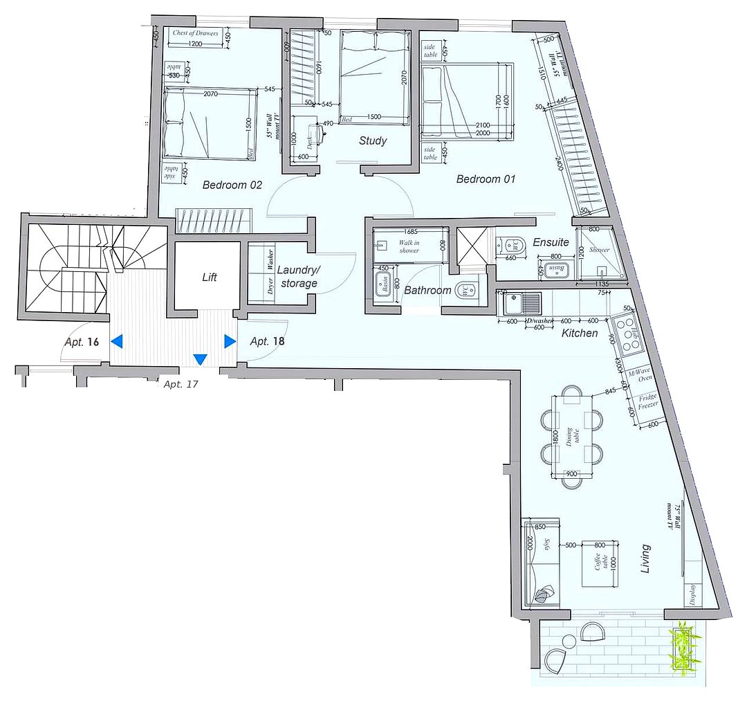 Apartment in Qawra - 3 beds, 2 baths — 2